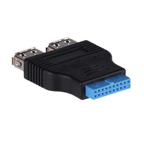 Adapter Akyga AK-AD-28 USB 3.0 19-pin (F) - 2x USB 3.0 Typu A (F)