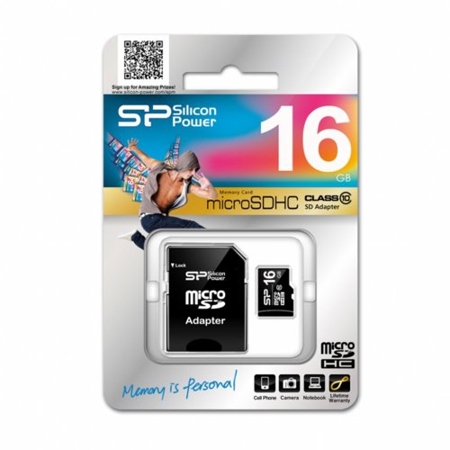 Karta pamięci MicroSDHC Silicon Power 16GB Class 10 + adapter