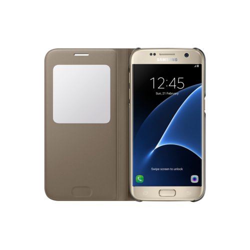 Etui Samsung S View Cover do Galaxy S7 Gold EF-CG930PFEGWW