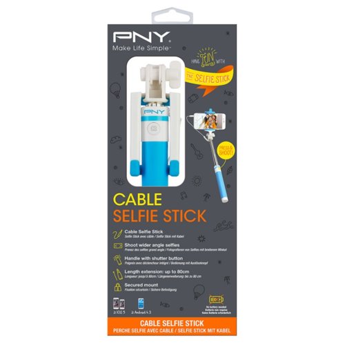 PNY Cable Selfie Stick P-S-WSS001B-RB Blue