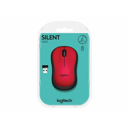 Logitech M220 Silent Mouse Czerwony     910-004880