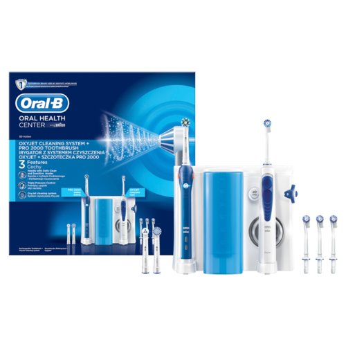 Irygator Oral B Oxyjet + szczoteczka Pro 2000 Biało-niebieski