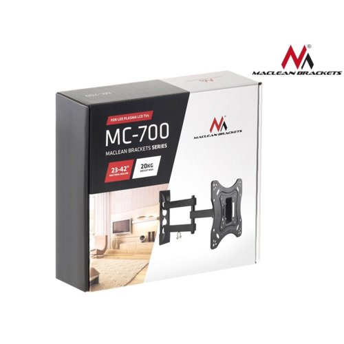 Maclean Uchwyt do telewizora lub monitora 23-42" 20kg uniwersalny MC-700 czarny max vesa 200x200