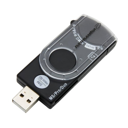 Esperanza Uniwersalny czytnik Kart Pamięci+SIM USB 2.0 EA118