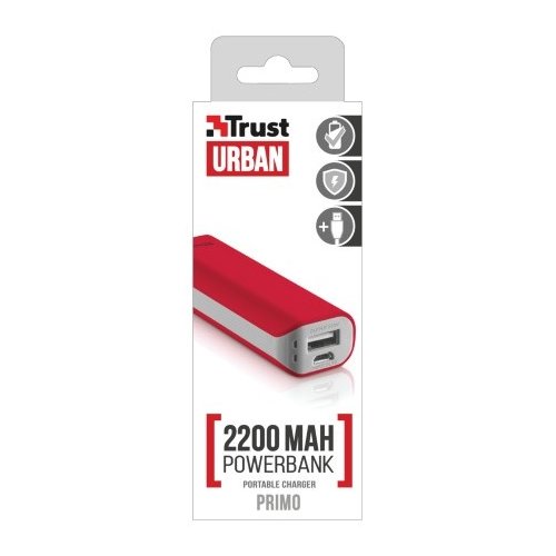 Trust UrbanRevolt Primo PowerBank 2200 Portable Charger - red