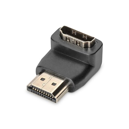 Adapter HDMI ASSMANN 2.0 HighSpeed z Ethernetem Typ HDMI A kątowy/HDMI A M/Ż czarny