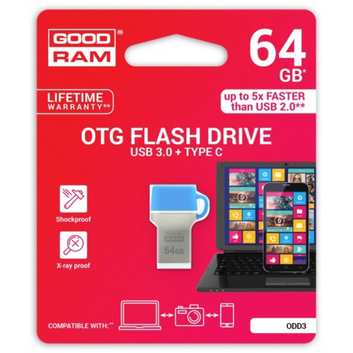 GOODRAM ODD 64GB 35/10 MB/s USB3.0 Blue