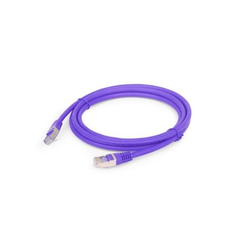 Patch cord S/FTP kat. 6A 0,5 m fioletowy LSZH Gembird