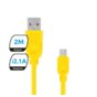 Kabel USB 2.0 eXc WHIPPY USB A(M) - micro USB B(M) 5-pin, 2m, żółty