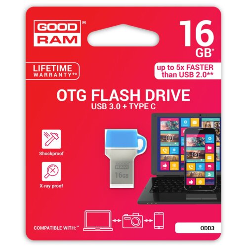 GOODRAM ODD 32GB 35/10 MB/s USB3.0 Blue