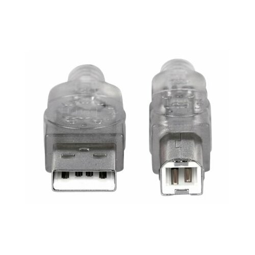 Kabel USB Manhattan USB 2.0 A-B M/M, 3m, srebrny
