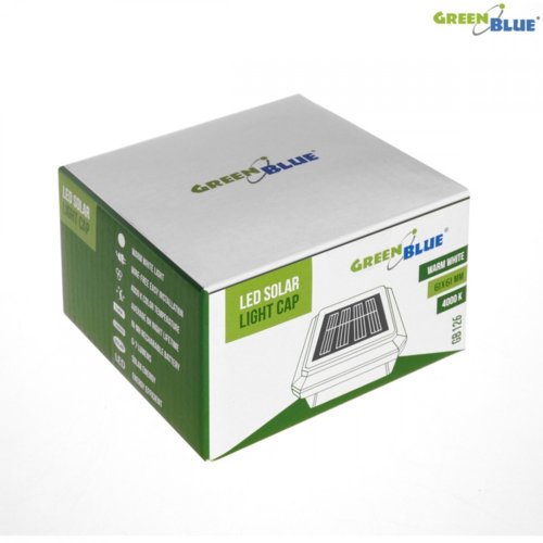GreenBlue Lampa solarna na słupek LED 60*60 GB126 - daszek kopertowy