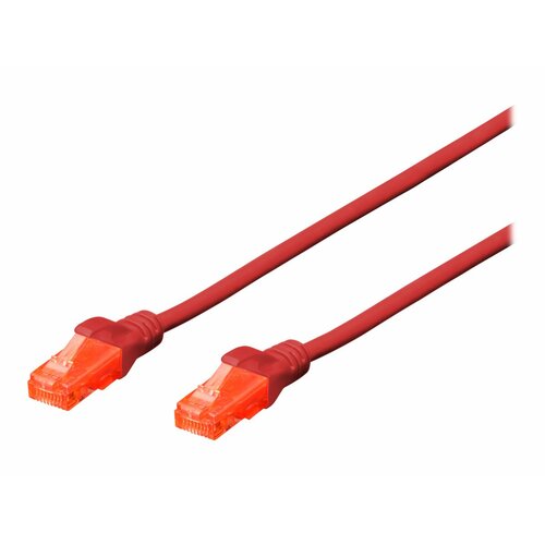 Patch cord DIGITUS UTP kat. 6 0,5m PVC czerwony