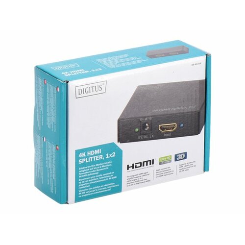 Digitus Rozdzielacz/Splitter HDMI 4K UHD 3D, 2-portowy