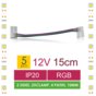 Whitenergy Złączka do taśm LED z kablem | RGB | dwustronna | IP20 | biała | 5 szt | 2 x zatrzask 10mm / 4 ścieżki | 15 cm