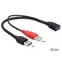 Delock Kabel USB 3.0 AMx2->AF 30cm