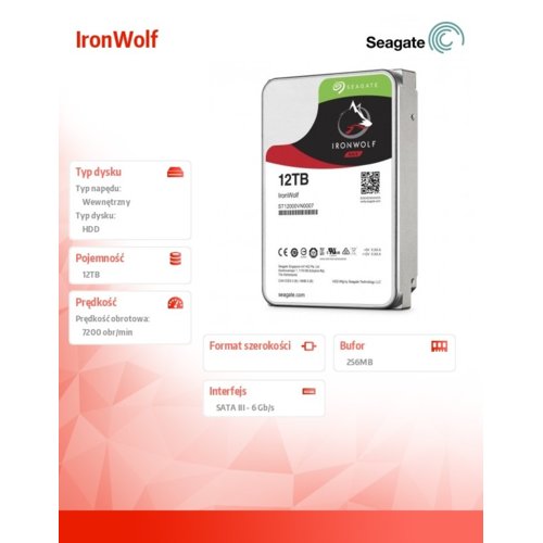 Seagate IronWolf  12TB  3,5'' ST12000VN0007