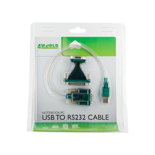 4world Adapter USB 2.0 do RS 232 DB9M DB25M - OEM