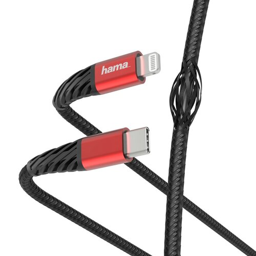 Kabel USB Hama Extreme USB-C – Lightning 1,5m czarno-czerwony