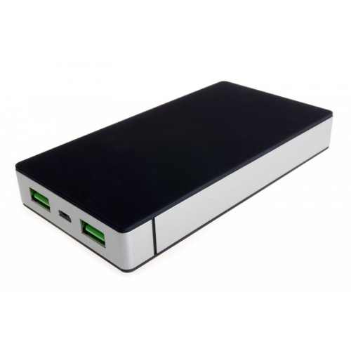 SUNEN PowerNeed - Power Bank 10000mAh, USB 5V, 1 A i 5V, 2.4A, czarno-srebrny