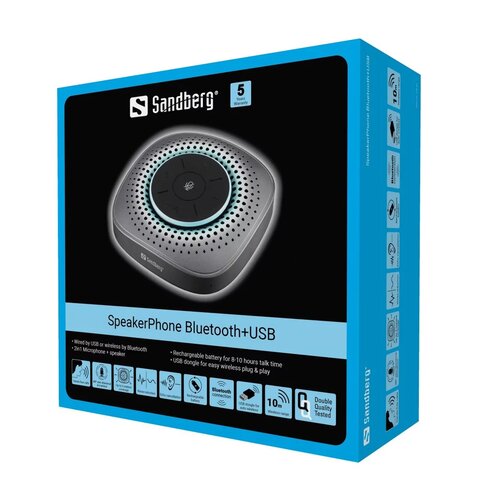 Urządzenie głośnomówiące Sandberg SpeakerPhone Bluetooth+USB czarne