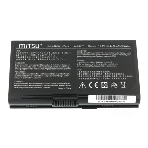 Bateria Mitsu do Asus G72, M70, N70 4400 mAh (49 Wh) 10.8 - 11.1 Volt