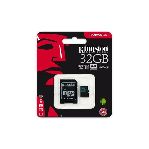 Kingston microSD  32GB Canvas Go 90/45MB/s UHS-I V30 + adapter
