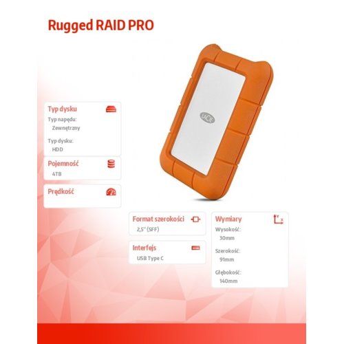 LACIE RUGGED RAID PRO USB-C + SD Reader