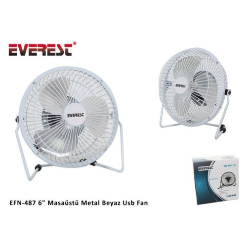 EVEREST Wentylator EFN-487 6" Metal White Usb Fan