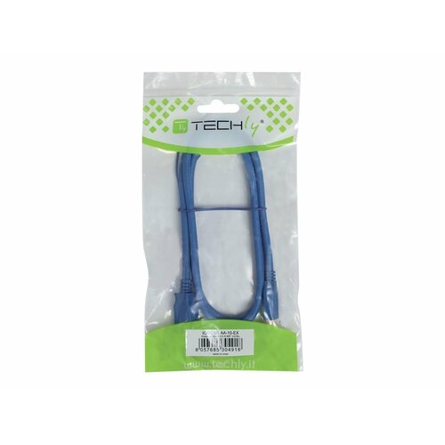 Kabel USB Techly USB 3.0 Super Speed, A-męski, Micro B-męski, 0,5m, niebieski 