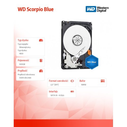 Western Digital WD Scorpio Blue 500GB 2,5'' 16MB WD5000LPCX