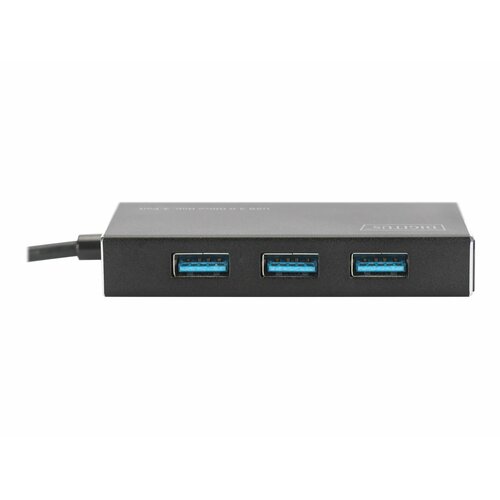 HUB/Koncentrator Digitus 4-portowy USB 3.0 SuperSpeed, aktywny, aluminium