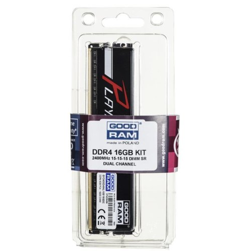 Pamięć DDR4 GOODRAM PLAY 16GB (2x8GB) 2400MHz CL15-15-15 1024x8 BLACK