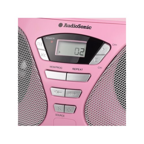 Radioodtwarzacz przenośny Audiosonic CD-1567 różowy