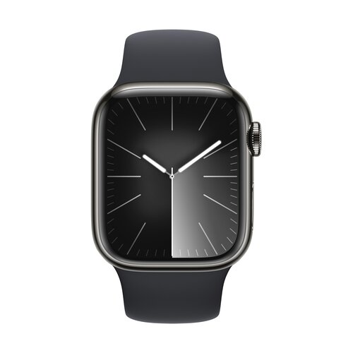 Smartwatch Apple Watch Series 9 GPS + Cellular stal nierdzewna mocny grafit 45 mm + opaska sportowa S/M północ