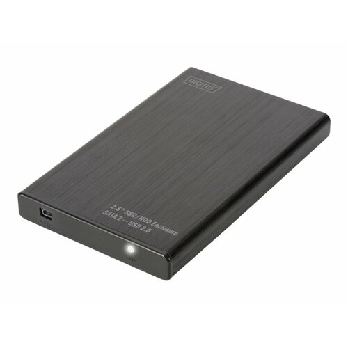 Obudowa DIGITUS USB 2.0 na dysk SSD/HDD 2.5" SATA II, 9.5/7.5 mm, aluminiowa