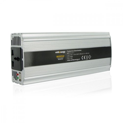 Whitenergy Przetwornica Car Inverter DC 24V-AC 230V 800W z USB