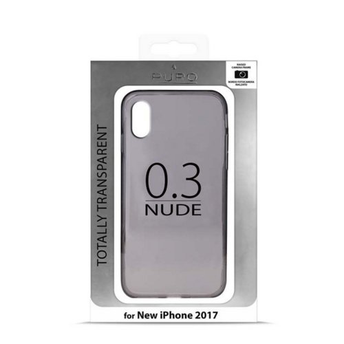 PURO 0.3 Nude - Etui iPhone X (czarny przezroczysty)