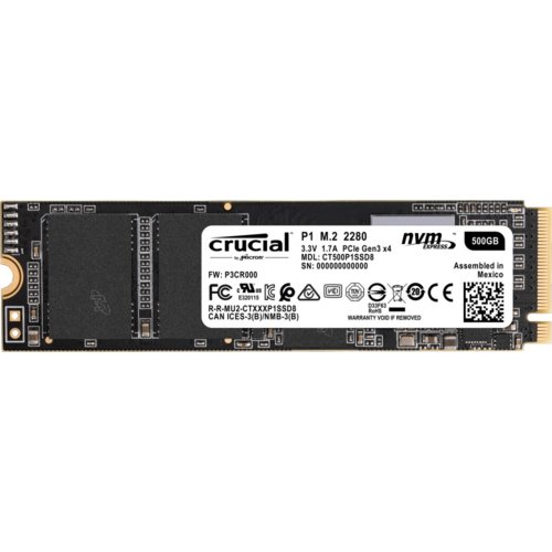 Dysk SSD Crucial P1 500GB M.2 PCIe NVMe 2280 1900/950MB/s