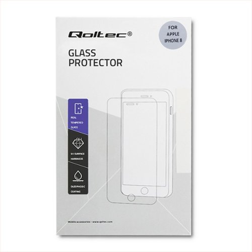 Szkło ochronne hartowane PREMIUM Qoltec do Apple iPhone 8 | 6D | PEŁNE | BIAŁE