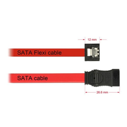 Delock Kabel SATA 6Gb/s 30cm (metalowe zatrzaski) flexi red