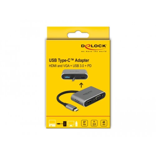 Adapter Delock 64074 USB-C - HDMI/VGA/USB3.0/PD