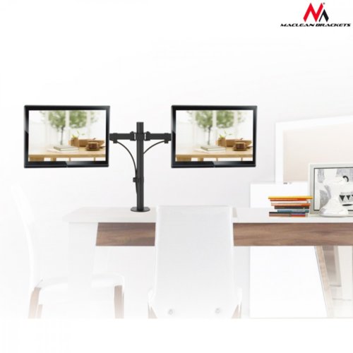 Maclean Uchwyt biurkowy na 2 monitory LCD MC-754 13-32" 8kg vesa 75x75 oraz 100x100