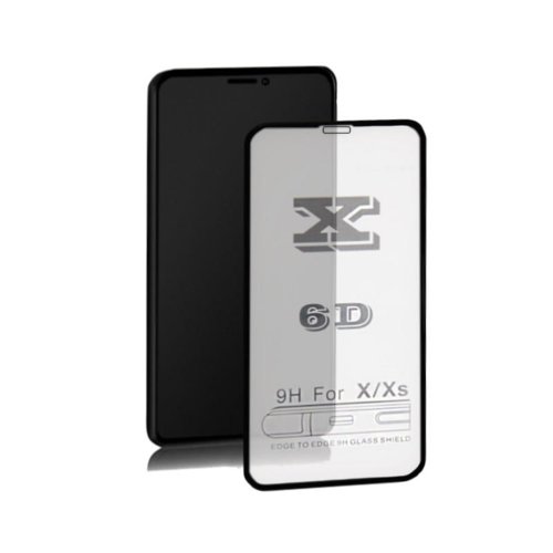 Qoltec Hartowane szkło ochronne do Apple iPhone Xs | 6D | Pełne | Czarne