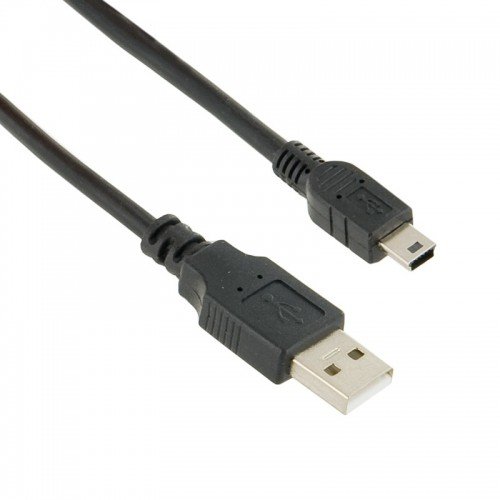 4world Kabel mini USB 1.8m czarny, transfer, ładowanie