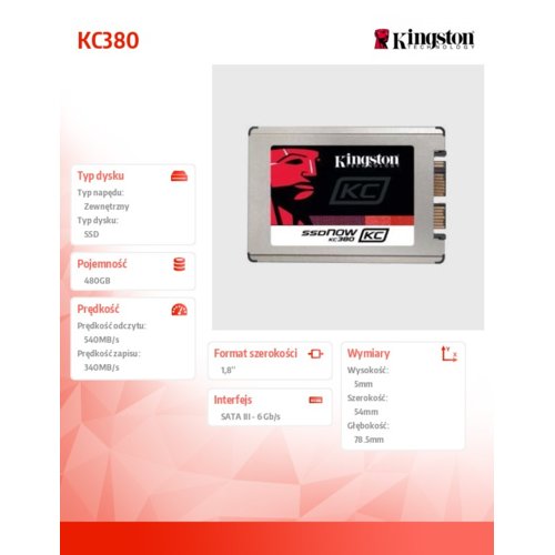 Kingston SSD KC380 480GB SKC380S3/480G