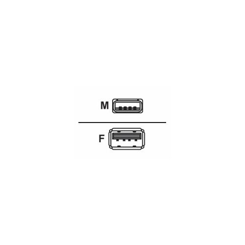 Kabel USB Manhattan przedłużacz USB 2.0 A-A M/F 0,5m, czarny