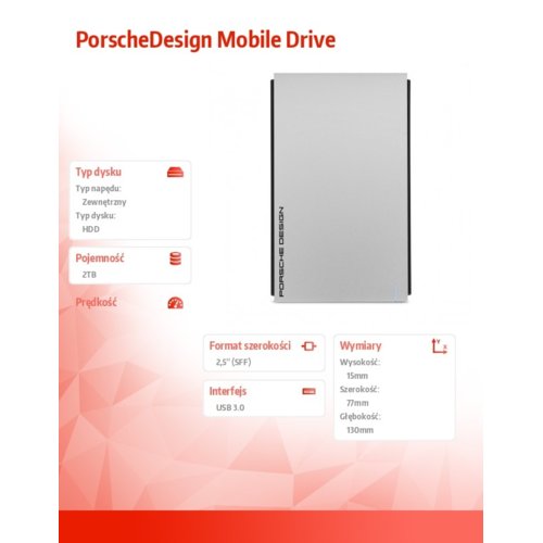 LaCie PorscheDesign Mobile Drive 2TB 2,5'' STET2000403