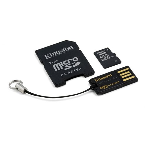 Kingston microSDHC 16GB class  4 + adapter + czytnik USB