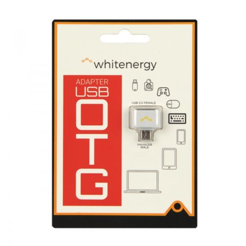 Whitenergy Adapter USB 2.0 OTG Biały